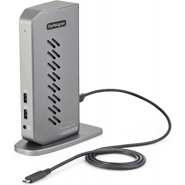 StarTech.com USB-C USB-A Dock - USB-C 또는 USB-A 노트북용 하이브리드 범용 USB 3.0 도킹 스테이션 - 듀얼 모니터 4K 60Hz HDMI/DisplayPort - 6x USB-A, GbE - USB 3.1 Gen 1 - Windows/Mac (DK30A2DHUUE)