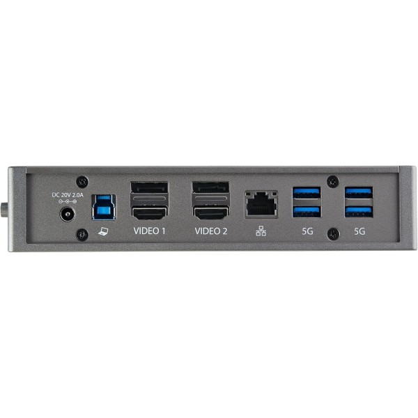 StarTech.com USB-C USB-A Dock - USB-C 또는 USB-A 노트북용 하이브리드 범용 USB 3.0 도킹 스테이션 - 듀얼 모니터 4K 60Hz HDMI/DisplayPort - 6x USB-A, GbE - USB 3.1 Gen 1 - Windows/Mac (DK30A2DHUUE)
