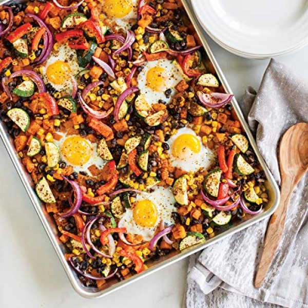 Nordic Ware 천연 알루미늄 상업용 베이커용 하프 시트, 2팩, 실버 및 43343 오븐 안전 붙지 않는 베이킹 및 냉각 그리드(1/2 시트), 단일 사이즈, 강철