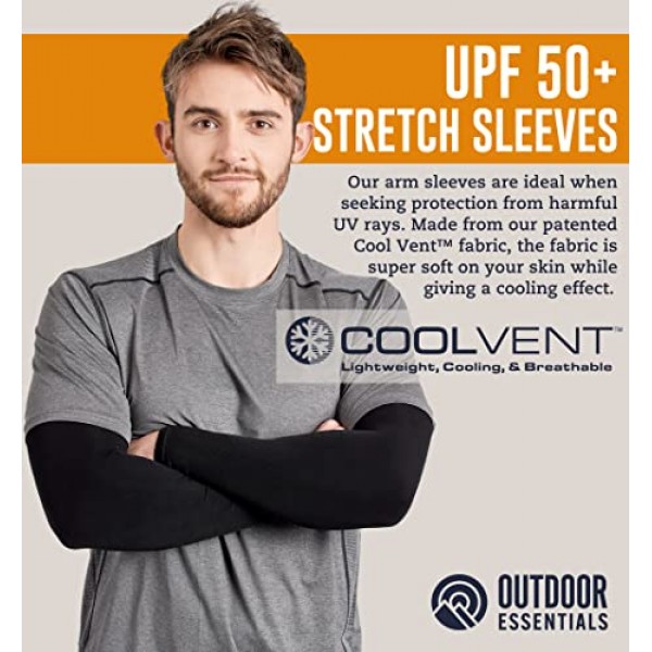 OutdoorEssentials UV 자외선 차단 팔 슬리브 - 냉각 압축 팔 슬리브 - 남성 및 여성용 스포츠 및 UV 팔 슬리브
