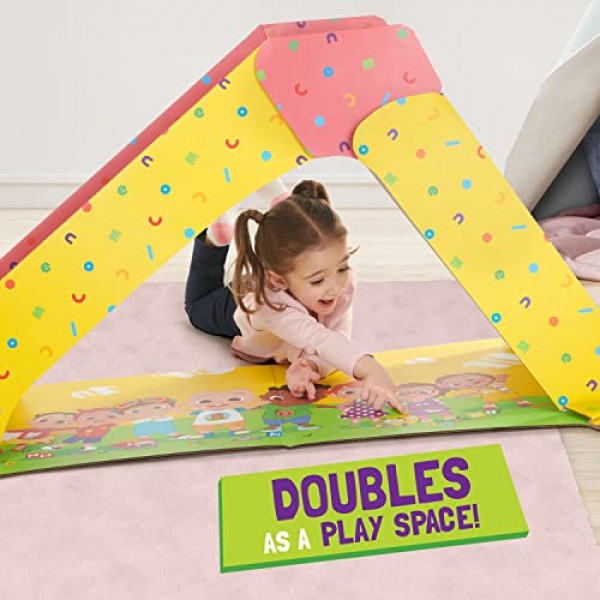유아를 위한 Pop2Play Cocomelon 실내 놀이터 – WowWee의 StrongFold Technology Cardboard 유아 슬라이드