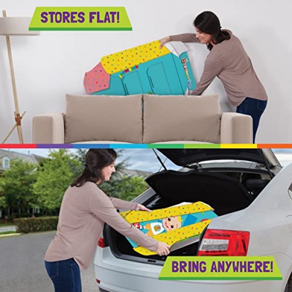 유아를 위한 Pop2Play Cocomelon 실내 놀이터 – WowWee의 StrongFold Technology Cardboard 유아 슬라이드