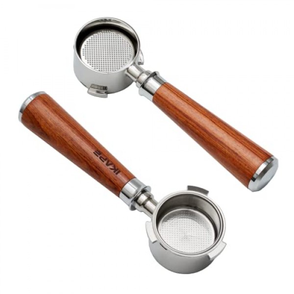 IKAPE 커피 제품, 51mm Delonghi EC0680, EC0685, SMEG 및 EUPA 커피 머신과 호환되는 51mm 바닥 없는 네이키드 포터필터(14g 용량 필터 바구니 포함)
