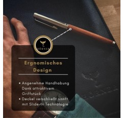 Hörner Legno 프리미엄 디자인 원목 수성펜 I 우아한 선물 상자 I 필기용 컬러 블루 I 선폭 M 0.7 mm I 고급 케이스 I 모던 그립 I 고급 수성펜