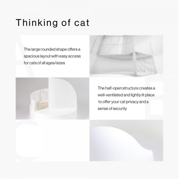 PIDAN Igloo Shaped Litter Box Extra Large Kupel Litter Box Dog Safe Litter Box With Modern Minimalist Design 수상작 가구 도트 디자인 어워드 2016 화이트