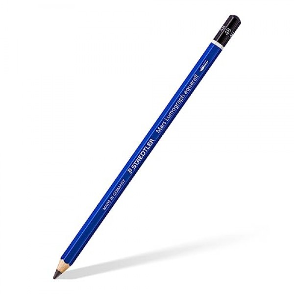 STAEDTLER Mars Lumograph 흑연 수채화 연필 키트, 3개 세트, 수채화 브러시 포함, 100A-SBK4