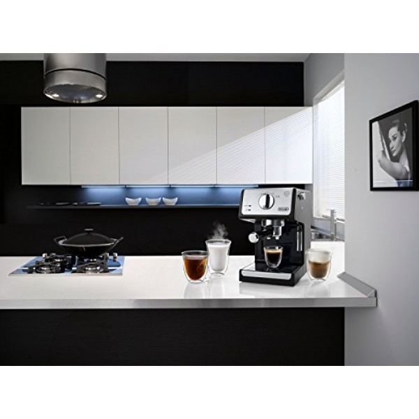 De'Longhi A-3220-RMB 에스프레소 카푸치노 메이커 수동 거품기, 9.6 x 7.2 x 11.9, 검정색
