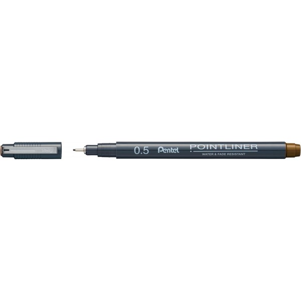 펜텔 포인트라이너 S20P-5SP, 파인라이너, 세피아, 방수 및 내광성, 0.5mm, 12개입