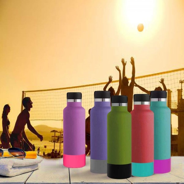 5 Pcs 보호 실리콘 부팅 Anti-Slip 하단 슬리브 커버 12oz-24oz 물병 액세서리에 대 한 스포츠 물병에 대 한 실리콘 플렉스 부팅