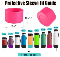 5 Pcs 보호 실리콘 부팅 Anti-Slip 하단 슬리브 커버 12oz-24oz 물병 액세서리에 대 한 스포츠 물병에 대 한 실리콘 플렉스 부팅