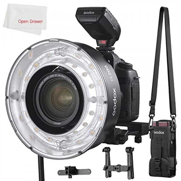 Godox R200 링 매크로 플래시 헤드, 200Ws 고출력 링 인물 촬영, Godox AD200/200Pro 야외 인물 촬영, 웨딩 촬영용