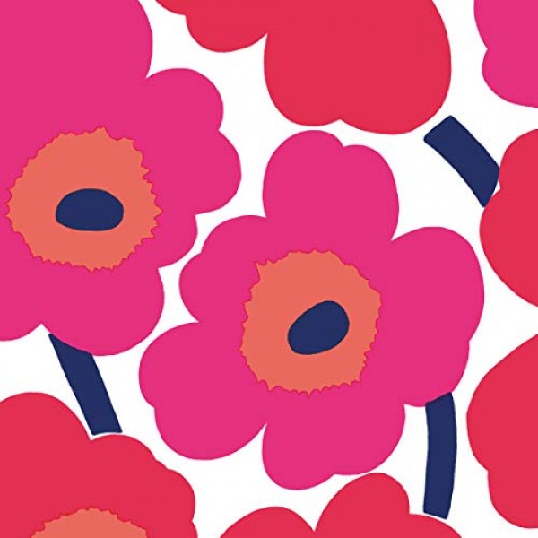 이상적인 홈 레인지 Marimekko Unikko 3겹 음료 칵테일 종이 냅킨 번들, Unikko Black 20개 및 Unikko Red 20개