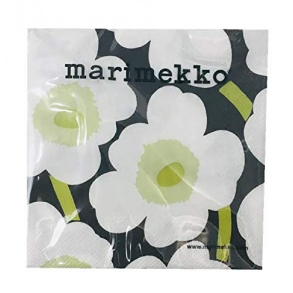 이상적인 홈 레인지 Marimekko Unikko 3겹 음료 칵테일 종이 냅킨 번들, Unikko Black 20개 및 Unikko Red 20개