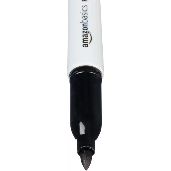 Amazon Basics - Permanent Marker, 검정, 12팩 및 접이식 젤 펜, 파인 포인트, 파란색, 접이식 젤 펜이 포함된 12팩 번들, 파란색, 12팩
