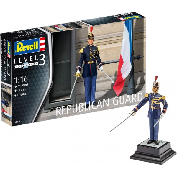 Revell 모델 키트 피규어 1:16 - French Garde Républicaine / French Republic Guard, 1:16 스케일, 레벨 3, 많은 디테일이 있는 충실한 복제품, 02803