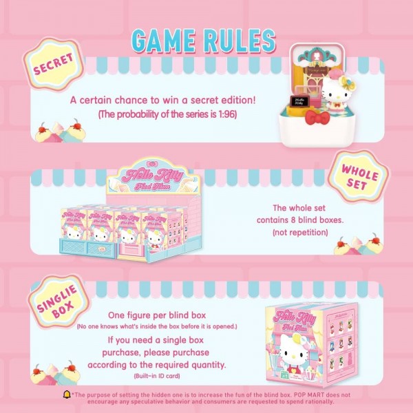 POP MART Hello Kitty Yummy Series-1PC 팝 피규어 랜덤 피규어 액션 피규어 Collectible Figures and Collectible Art Toys 장난감 피규어 선물