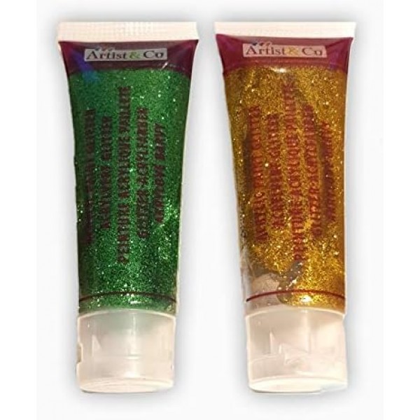 STORE 아크릴 페인트 6색 Uni Glitter Glitter 6 x 75ml ACRYLIC COLOR 들것 프레임 등을 위한 튜브의 고품질 아티스트 페인트