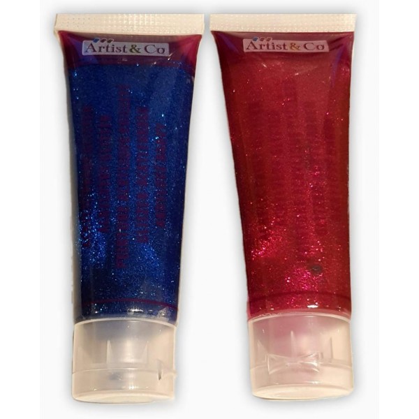 STORE 아크릴 페인트 6색 Uni Glitter Glitter 6 x 75ml ACRYLIC COLOR 들것 프레임 등을 위한 튜브의 고품질 아티스트 페인트