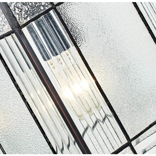 Happy Homewares 현대적인 투명 유리 Tiffany Easy Fit Pendant Light Shade with Square and Rectangular Panels by Happy Homewares