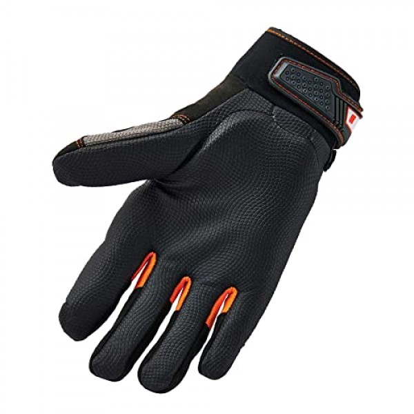 Ergodyne ProFlex 9002 진동 방지 작업 장갑, ANSI/ISO 인증, 풀 핑거, 미디엄, 블랙