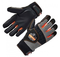 Ergodyne ProFlex 9002 진동 방지 작업 장갑, ANSI/ISO 인증, 풀 핑거, 미디엄, 블랙
