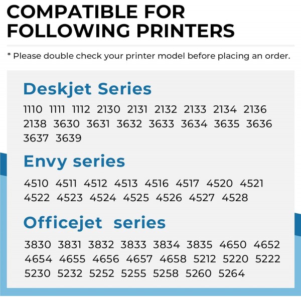 HP Deskjet 1110 2130 2134 3630 Envy 4510 4511 4528 Officejet 3830 3831 4658 5212(1 5212) BlackCombo 302XL용 302 XL 펭귄 재생 프린터 잉크 카트리지 교체