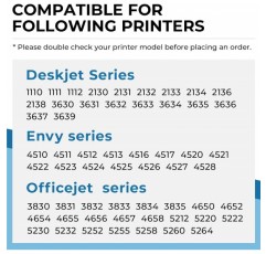 HP Deskjet 1110 2130 2134 3630 Envy 4510 4511 4528 Officejet 3830 3831 4658 5212(1 5212) BlackCombo 302XL용 302 XL 펭귄 재생 프린터 잉크 카트리지 교체