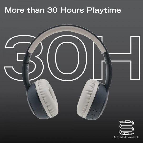 Louise & Mann 2 블루투스 헤드폰 온 이어, 무선 헤드폰, Hi-Fi 스테레오, 마이크가 있는 헤드폰, 접이식 헤드셋, iPhone/Android/PC/노트북/TV용 소프트 이어 패드(아스팔트 그레