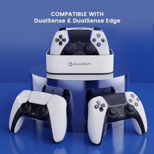 GameSir PS5 컨트롤러 충전기 스테이션, LED 표시기가 있는 듀얼 플레이스테이션 5 컨트롤러용 듀얼센스 충전 스테이션 도크, PS5 컨트롤러용 교체용 고속 충전 스탠드