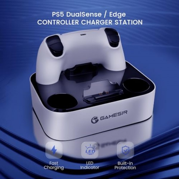 GameSir PS5 컨트롤러 충전기 스테이션, LED 표시기가 있는 듀얼 플레이스테이션 5 컨트롤러용 듀얼센스 충전 스테이션 도크, PS5 컨트롤러용 교체용 고속 충전 스탠드
