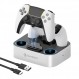 GameSir PS5 컨트롤러 충전기 스테이션, LED 표시기가 있는 듀얼 플레이스테이션 5 컨트롤러용 듀얼센스 충전 스테이션 도크, PS5 컨트롤러용 교체용 고속 충전 스탠드