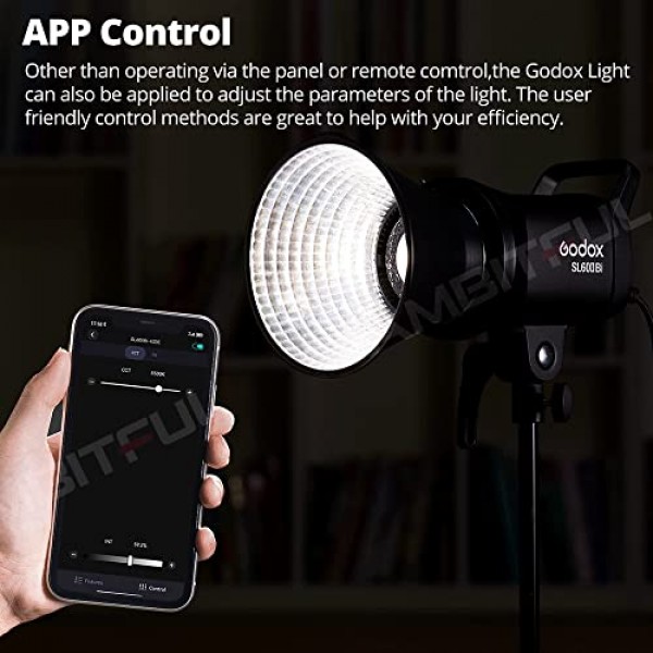 Godox SL60II-D SL-60W 업그레이드된 CRI 96+,TLCI 97+ LED 비디오 조명 백색 일광 연속 조명 5600±200K 70W Bowens Mount 8-FX 효과가 있는 새로운 앱 제어 + RC-A6 리모콘
