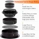 Geweo Burger Press 패티 Presse Non-Stick Stuffed Patty Presse, 3in1 버거용 다른 크기 버거 메이커 몰드, 주방 바베큐 도구 그릴 액세서리(100장 포함되지 않음)… 블랙 3 in 1