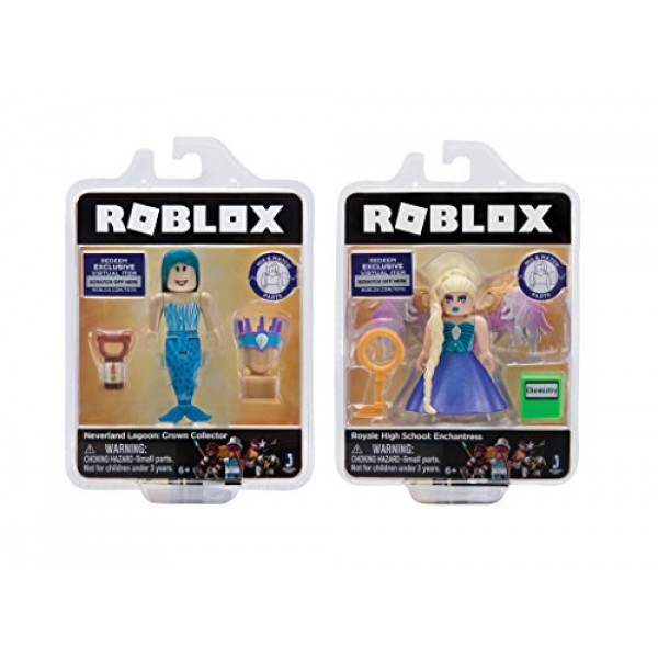 Roblox Celebrity Collection - Neverland Lagoon: Crown Collector + Royale High School: Enchantress Two Figure Bundle [2개의 전용 가상 아이템 포함]