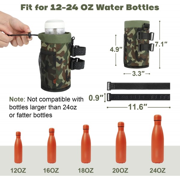 Desing Wish 24oz 병 케이지 자전거 음료수 홀더 나사 없음 물병 케이지 자전거 병 홀더 음료 마운트 자전거 물병 케이지 물병 케이지 메쉬 백 591mL, 위장