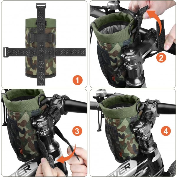 Desing Wish 24oz 병 케이지 자전거 음료수 홀더 나사 없음 물병 케이지 자전거 병 홀더 음료 마운트 자전거 물병 케이지 물병 케이지 메쉬 백 591mL, 위장