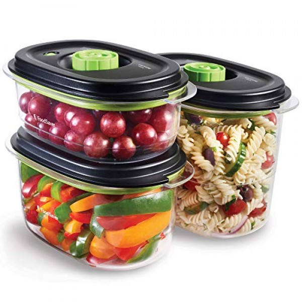 FoodSaver VS3190X 다목적 식품 진공 실러 | 식품 진공 실러 | 3 x 보존 및 마리네이드 진공 용기 | 진공 롤 1개, 진공 백 4개, 진공 밀봉 백 4개