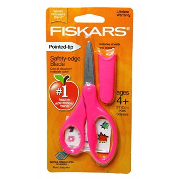 Fiskars 핑크 5개 끝이 있는 어린이 가위