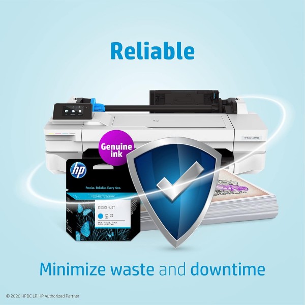 HP 711 C1Q10A 정품 DesignJet 프린트 헤드 교체 키트, HP DesignJet T120, T125, T130, T520, T525, T530 대형 프린터용 정품 HP 711 카트리지 포함 검정, 청록, 자홍, 노랑 DesignJet 검정/청록/