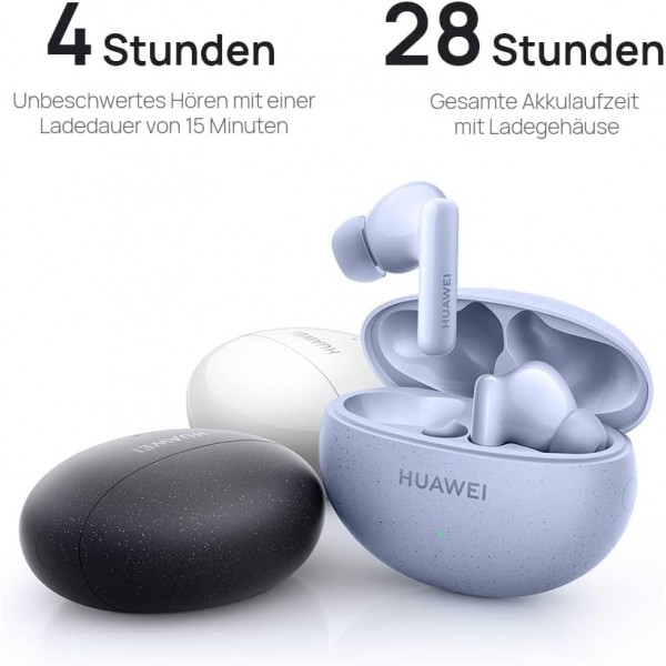 HUAWEI FreeBuds 5i 무선 헤드폰, TWS Bluetooth 헤드폰, 고해상도 사운드, 다중 모드 소음 제거, 28시간 배터리 수명, 방수, Isle Blue Isle Blue FreeBuds 5i