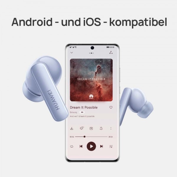 HUAWEI FreeBuds 5i 무선 헤드폰, TWS Bluetooth 헤드폰, 고해상도 사운드, 다중 모드 소음 제거, 28시간 배터리 수명, 방수, Isle Blue Isle Blue FreeBuds 5i