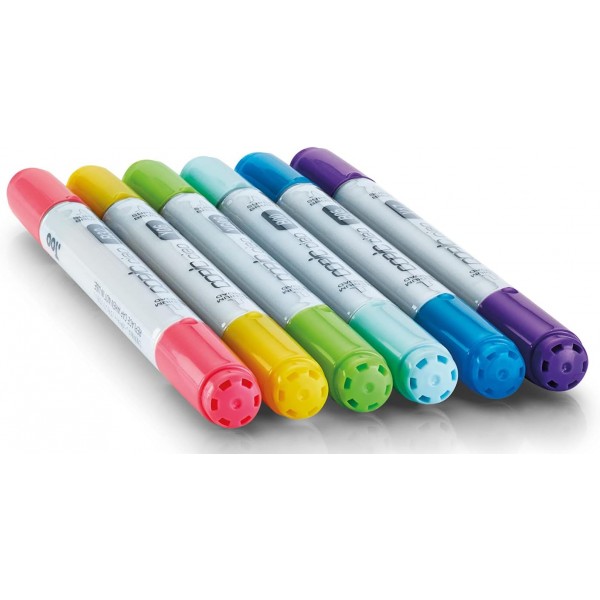 COPIC Ciao Marker Set Brights with 6 colors & marker pad, 알코올 마커용 레이아웃 용지, DIN A4, 70g/m², 50매, 극백색, 중성, 색상이 비침, 컬러풀한 크기의 레이아웃 용지 묶음