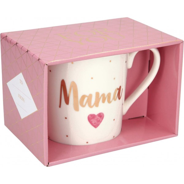 Depesche 5909.001 손잡이가 있는 머그, 도자기, 300ml, Mama 문구 포함