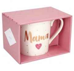 Depesche 5909.001 손잡이가 있는 머그, 도자기, 300ml, Mama 문구 포함