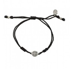 My Saint My Hero Breathe Bracelet - 수제 및 중앙에 은도금된 베네딕토회 십자가 메달 포함