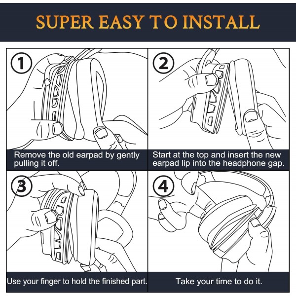 Logitech G733 Lightspeed 무선 게임용 헤드셋용 SOULWIT 전문 교체용 이어 패드, 내구성 있는 메쉬 패브릭이 있는 교체용 패드, 소음 차단을 위한 컴포트 폼-블랙