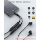 ZOOAUX USB C 헤드폰 어댑터 및 충전, 2 in 1 어댑터 USB C-잭, 60W 고속 충전 지원, USB C 3.5mm 잭 어댑터 Aux for Sumsung S21/S21 Ultra/S20/S20 Ultra/Note20, Huawei P40 Black