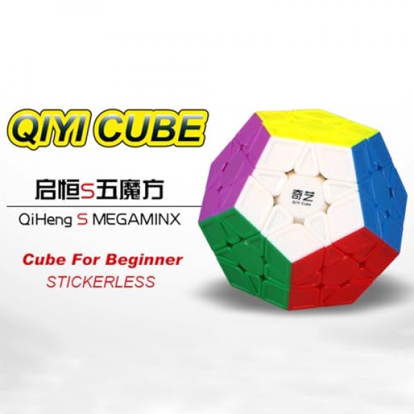QYTOYS 장난감 Megaminx 스피드 큐브 퍼즐 장난감, 3x3x3 오각형 스피드 큐브 정십이면체 매직 큐브 퍼즐 장난감, 두뇌 티저 퍼즐 Qiyi-QiHeng ABS 정사각형 퍼즐 큐브 다채로운 