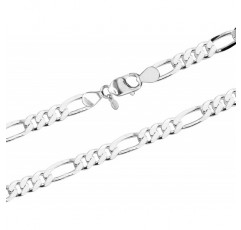 LeCalla Links 스털링 실버 이탈리안 쥬얼리 3.5 MM, 6.8 MM 피가로 체인 목걸이 여성용 및 남성용(16, 18, 20, 22, 24, 26인치) 22인치 박스