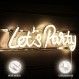 SIGNSHIP 렛츠 파티 네온 라이트 Led 네온 사인 벽 장식, USB 편지 파티 네온 사인 아트 벽 장식 크리스마스 생일 파티 웨딩 약혼 파티 졸업 파티 침실 바 선물 A-Let's Party